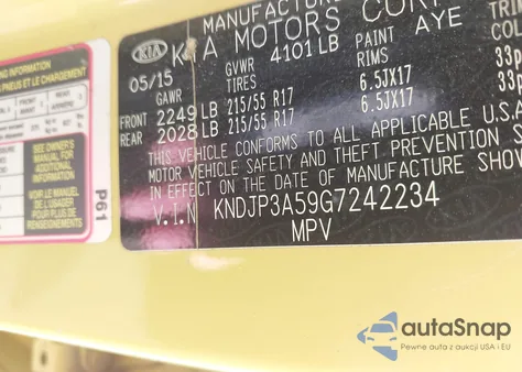 2016 Kia Soul + from USA, damaged, VIN KNDJP3A59G7242234